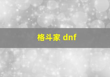 格斗家 dnf